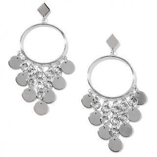 103 305 stately steel circle drop chandelier stainless steel earrings