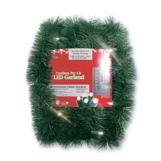 110 7141 brite star battery operated 18 warm white 35 led pine garland