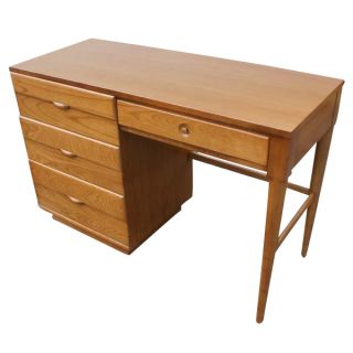 huntle 46 vintage wood desk oak construction 3 different size drawers