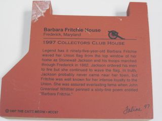 Cats Meow COLLECTORS CLUB HOUSES 1996, 1997, 1998, 1999 2002