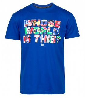 Mens New Era Euro 2012 Whose World Is This Blue T Shirt Sizes s XXL