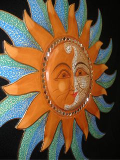 SUN MOON Celestial Mosaic~Balinese Hand Carved wall Deco Bali Art