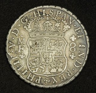 1740, Mexico, Philip V. Colonial Silver Pillar 8 Reales Spanish Dollar