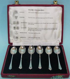  Elizabeth Coronation Sterling Silver Cased 6 Spoons Set Travis Wilson