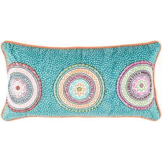 111 6151 rizzy home 11 x 21 beaded circles pillow teal orange rating