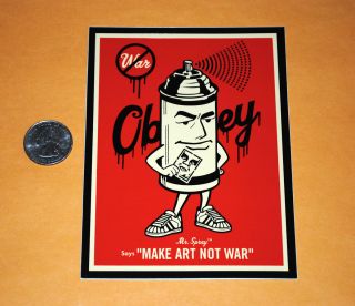 Obey Giant Shepard Fairey Large Mr. Spray Can Make Art sticker Decal