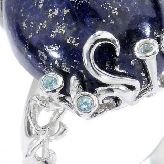 Opulent Opaques Blue Lapis and Blue Topaz Sterling Silver Ring