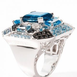 Jewelry Rings Fashion Yours by Loren London Blue Topaz and Black