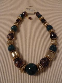  Erica Lyons Blue Green Gold Necklace