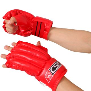 New CSK PU Punching Bag Training Muay Thai MMA Boxing Gloves 6oz Red