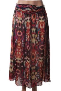 Ellen Tracy New Spice Bazaar Multi Color Print Long Pleated Lined Maxi