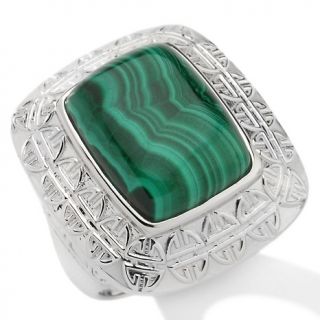 128 737 art of asia malachite sterling silver chinese symbol ring