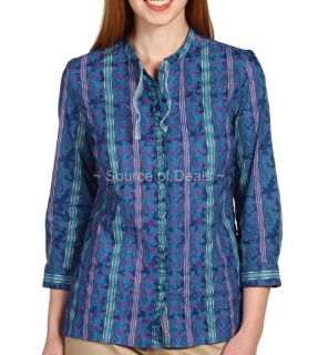 Robert Graham FAITH (Sm) Blue Embroidered Multi Color Tunic Top NWT