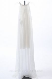 Erin Fetherston 12 L Ivory Silk Chiffon Tent Gown Sheer Wedding Dress