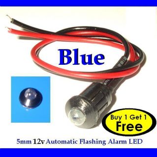 12V Blue Flashing Dummy Fake Car Alarm Dash Mount LED Light Plastic
