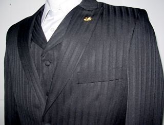 New Arrival Falcone Black Tone on Tone Three Piece Mens Suit Suits