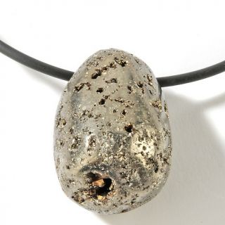 Mine Finds by Jay King Jay King Pyrite Nugget on Rubber Cord Necklace