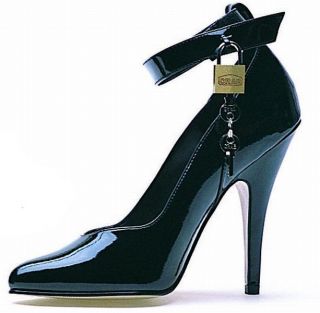 Ellie Shoes Sexy High Heel Black Pump w Lock and Key 5 High Heel 8227