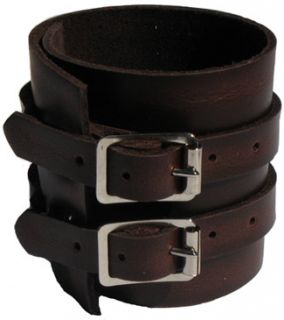 Elliott Smith Leather Handcrafted Mahogany Wristband Bracelet Cuff