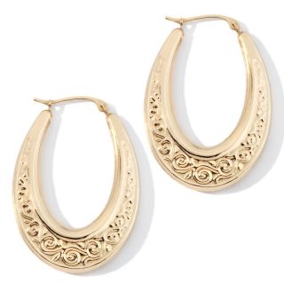  14k yellow gold fancy swirl hoop earrings rating 7 $ 134 90 s h $ 6 21
