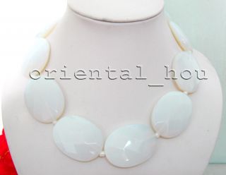 Shipping 30x40mm Oval Moonstone Facet Jewelry Necklace Only One