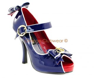 PLEASER Womens Navy Sailor Costume Sexy Halloween Shoes