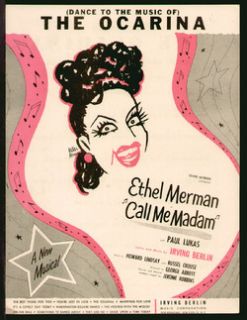 Call Me Madam 1950 The Ocarina Ethel Merman Broadway Vintage Sheet