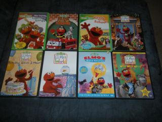 Lot of 8 Kids Sesame Street ELMOs World DVDs