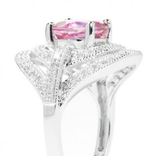 Ramona Singer 1.58ct Pink Quartz and Diamond Sterling Silver Ring at