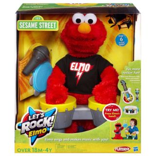 Sesame Street Elmo Lets Rock Plays Tambourine Drum Set