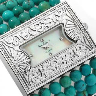 Gem Essence™ Turquoise 7 Row Beaded Bracelet Watch