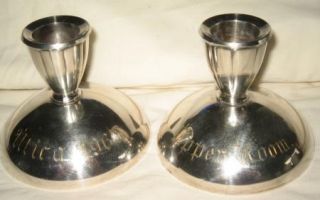 Vtg Oneida Silversmith Silver Plate Candlesticks Marked Utica 1965