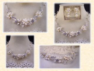  Pearl Rhinestone Crystal Cluster Jewelry Necklace Fashion Prom