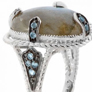 Opulent Opaques Labradorite and Blue Topaz Sterling Silver Ring