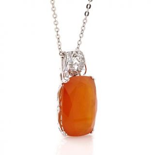 Jewelry Pendants Solitaire Opulent Opaques Orange Chalcedony and