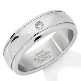 152 621 stainless steel 6mm wedding band with cz accent note customer