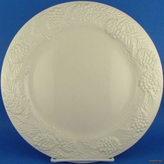 Sonoma Home Goods White Embossed Pine Cone Dinner Plate
