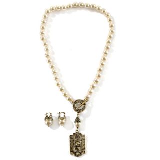 Heidi Daus Classic Edition Toggle Drop Necklace and Earrings Set at