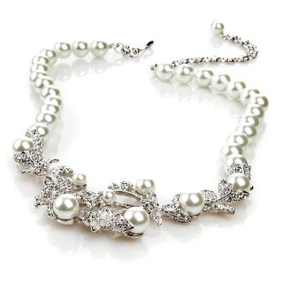  divine crystal and white glass pearl 17 1 2 necklace rating 2 $ 159