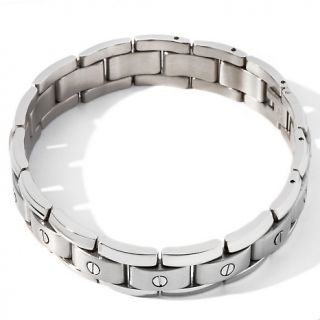 150 920 men s stainless steel screw design link bracelet rating 2 $ 36