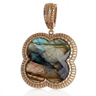 170 315 cl by design cl by design labradorite clover bronze pendant