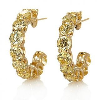 Daniel K 7ct Canary Absolute™ Round Uternity® Hoop Earrings