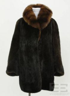 Evans The Minerva Collection Tonal Brown Mink Fur 3 4 Length Coat