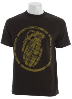 The Famous Grenade Brand Tee Logo Stenz Black Green Unit Size LRG Red