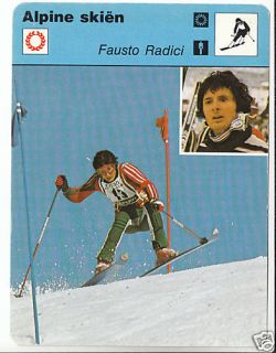 Fausto Radici Skiing 1977 Belgium SPORTSCASTER Card