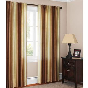 CANOPY LINED OMBRE FAUX SILK DRAPERY PANEL BROWN CLAY 54 x 84