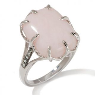 168 961 opulent opaques cushion cut pink opal ring with green sapphire