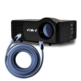 FAVI Riohd LED 3 LED Mini Projector 20 White 3D Compatible HDMI Cable