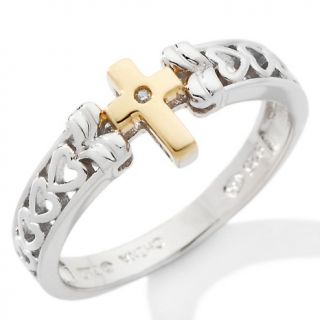 165 681 precious moments precious moments 2 tone cross band ring with