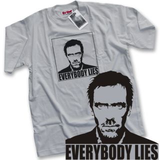 Everybody Lies Dr House M.D Mens Grey T Shirt